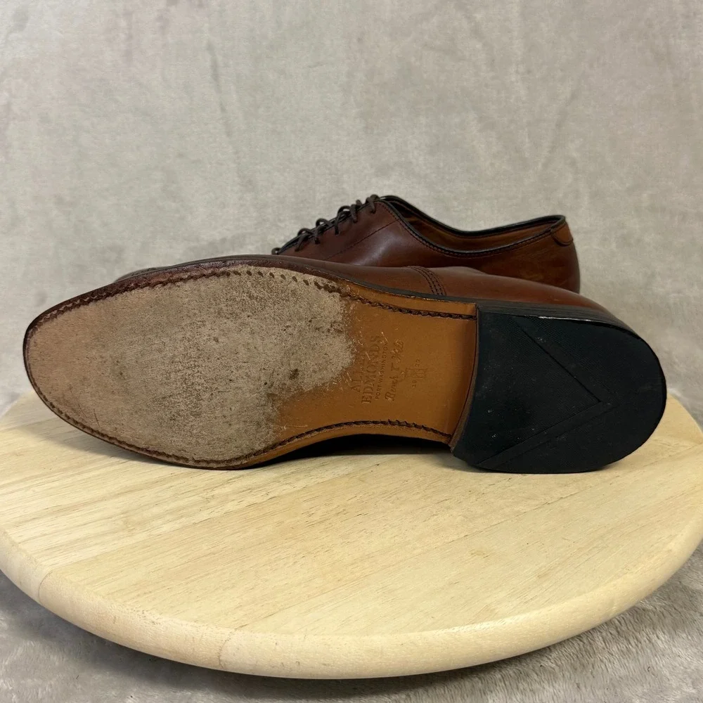 Allen Edmonds Port Washington Brown Leather Cap Toe Oxford Dress Shoes Mens 11 E